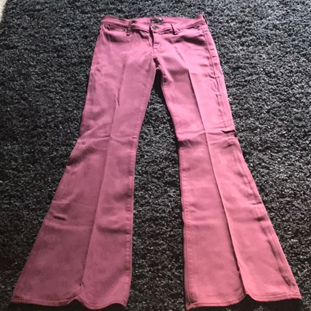 Mother Denim burgundy flares